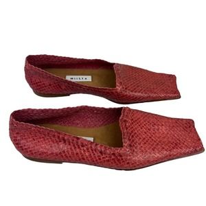Worn once Miista Miranda Tea Rose Loafers Woven Leather Pink EU Sz 38 Barbiecore